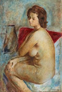 Cesare Peruzzi : Nudo femminile  - Asta Arte Figurativa tra XIX e XX Secolo - Associazione Nazionale - Case d'Asta italiane