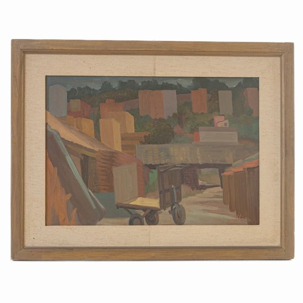 UMBERTO CARABELLA : Paesaggio geometrico  - Asta Smart Auction: arredi, dipinti, sculture, argenti e altro a prezzi vantaggiosi - Associazione Nazionale - Case d'Asta italiane