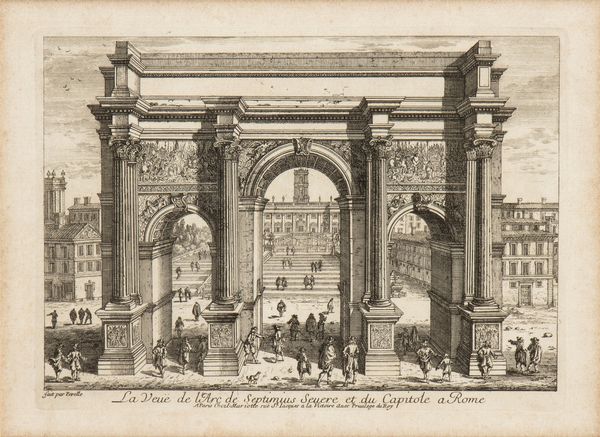 GABRIEL PERELLE : La Vue de l'Arc de Septimius Severe et du Capitole a Rome  - Asta Smart Auction: arredi, dipinti, sculture, argenti e altro a prezzi vantaggiosi - Associazione Nazionale - Case d'Asta italiane