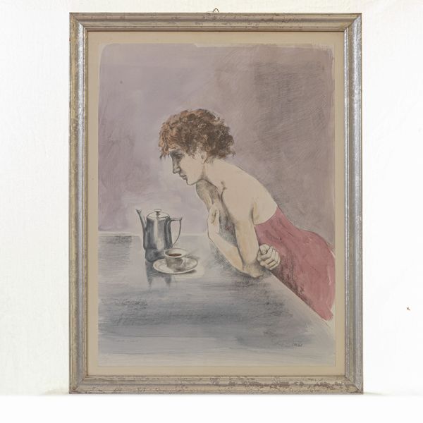 Alberto Sughi : Donna che prende il caffè,  - Asta Smart Auction: arredi, dipinti, sculture, argenti e altro a prezzi vantaggiosi - Associazione Nazionale - Case d'Asta italiane