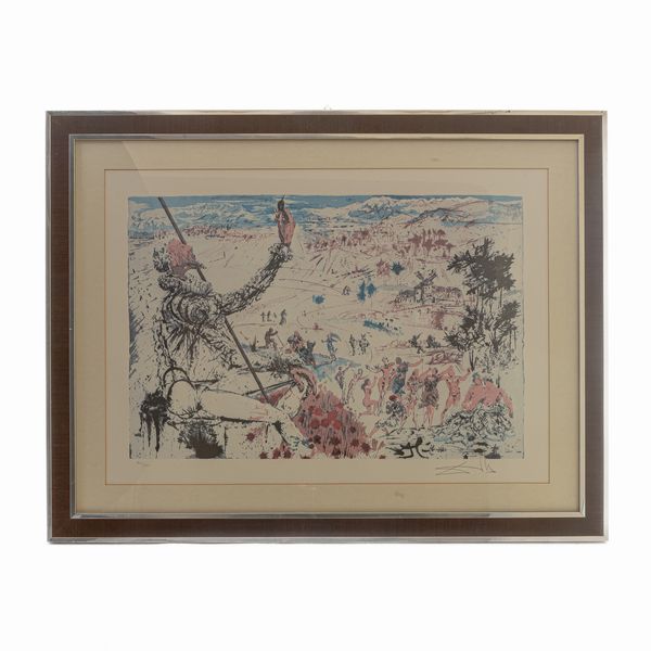 SALVADOR DALI' : Don Chiosciotte, multiplo su carta  - Asta Smart Auction: arredi, dipinti, sculture, argenti e altro a prezzi vantaggiosi - Associazione Nazionale - Case d'Asta italiane