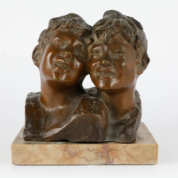 Coppia di fanciulli, scultura in bronzo  - Asta Smart Auction: arredi, dipinti, sculture, argenti e altro a prezzi vantaggiosi - Associazione Nazionale - Case d'Asta italiane