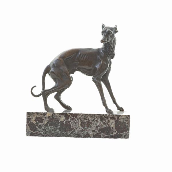 Levriero, scultura a tutto tondo  - Asta Smart Auction: arredi, dipinti, sculture, argenti e altro a prezzi vantaggiosi - Associazione Nazionale - Case d'Asta italiane