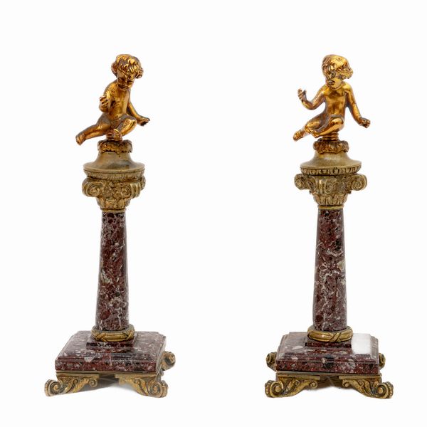 Coppia di putti , trionfi da tavola  - Asta Smart Auction: arredi, dipinti, sculture, argenti e altro a prezzi vantaggiosi - Associazione Nazionale - Case d'Asta italiane