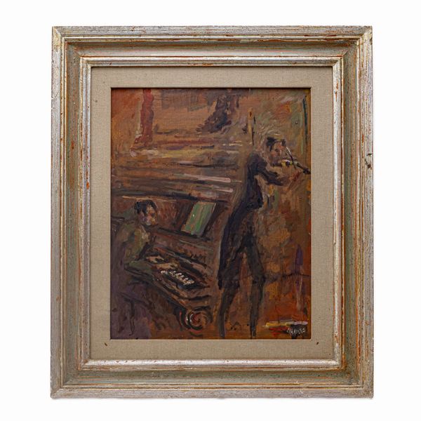 ILARIO CIAURRO : Suonatori di pianoforte e violino  - Asta Smart Auction: arredi, dipinti, sculture, argenti e altro a prezzi vantaggiosi - Associazione Nazionale - Case d'Asta italiane