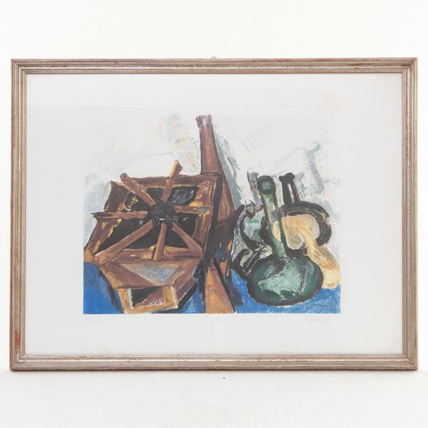 FAUSTO PIRANDELLO : Composizione geometrica, multiplo su carta  - Asta Smart Auction: arredi, dipinti, sculture, argenti e altro a prezzi vantaggiosi - Associazione Nazionale - Case d'Asta italiane