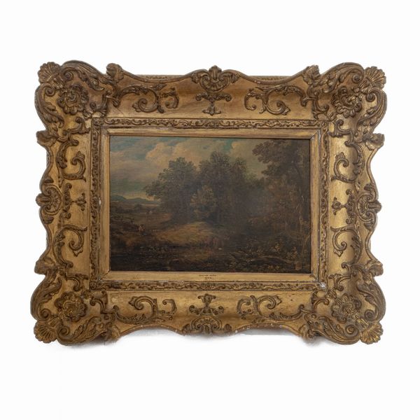 Scorcio di paesaggio con pastore e mucche  - Asta Smart Auction: arredi, dipinti, sculture, argenti e altro a prezzi vantaggiosi - Associazione Nazionale - Case d'Asta italiane