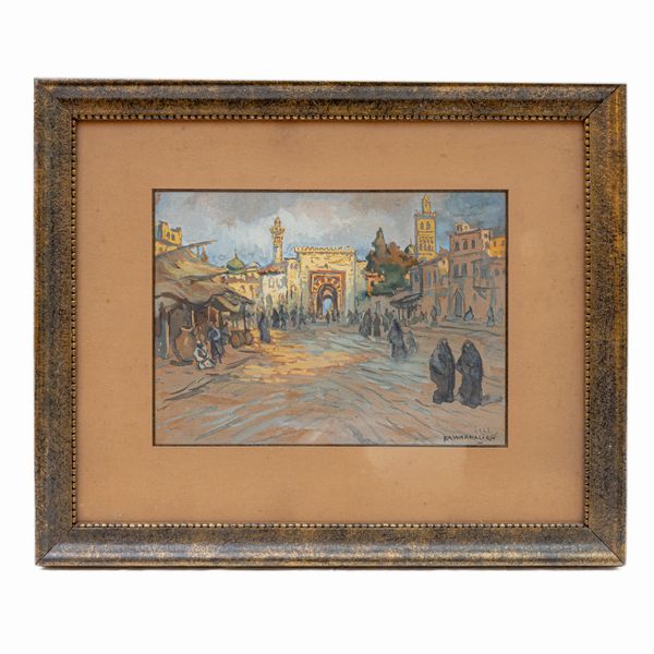 Scorcio di città araba  - Asta Smart Auction: arredi, dipinti, sculture, argenti e altro a prezzi vantaggiosi - Associazione Nazionale - Case d'Asta italiane