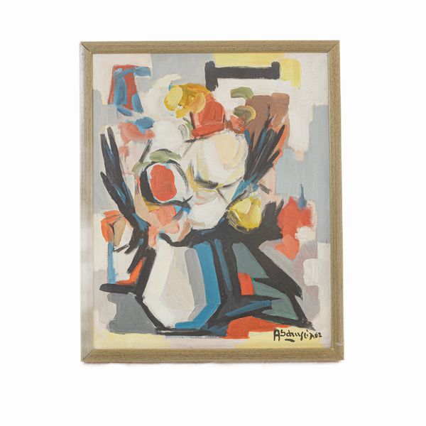 Achille Sdruscia : Mazzo fiori, concettuale  - Asta Smart Auction: arredi, dipinti, sculture, argenti e altro a prezzi vantaggiosi - Associazione Nazionale - Case d'Asta italiane