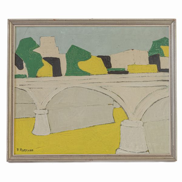 AMEDEO RUGGIERO : Tevere colori puri  - Asta Smart Auction: arredi, dipinti, sculture, argenti e altro a prezzi vantaggiosi - Associazione Nazionale - Case d'Asta italiane