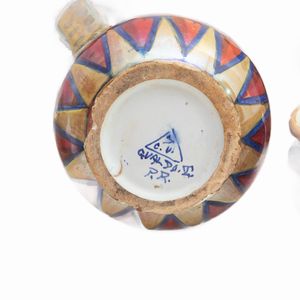 Lotto di sette pezzi in ceramica a lustro di Gualdo Tadino  - Asta Smart Auction: arredi, dipinti, sculture, argenti e altro a prezzi vantaggiosi - Associazione Nazionale - Case d'Asta italiane