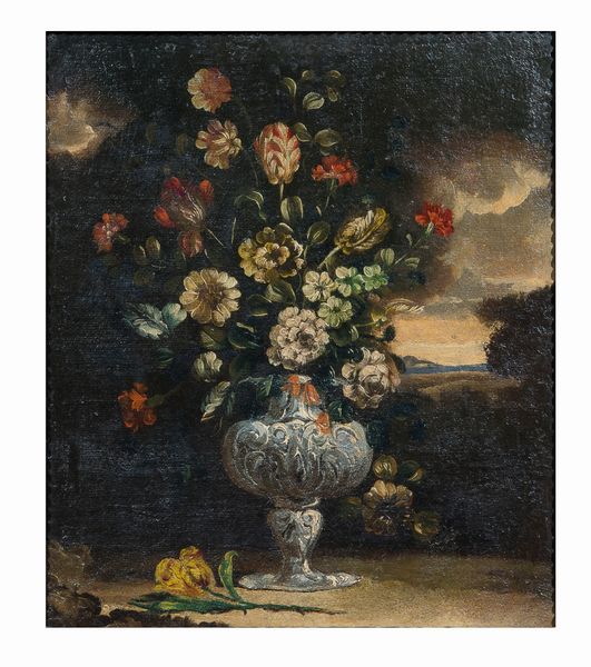 Anonimo del XVIII secolo Natura morta con vaso di fiori  - Asta Antiquariato - Associazione Nazionale - Case d'Asta italiane