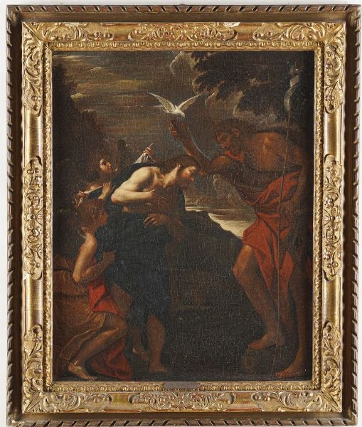 Francesco Albani, copia da : Battesimo di Cristo  - Asta Antiquariato - Associazione Nazionale - Case d'Asta italiane