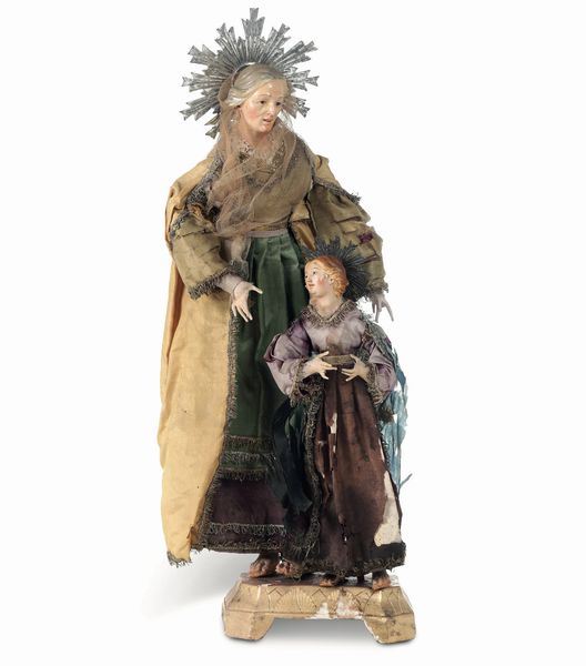 Sant'Anna e Maria Vergine. Arte italiana del XIX secolo  - Asta Scultura - Associazione Nazionale - Case d'Asta italiane