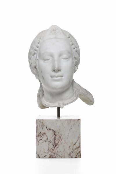 Scultore del XIX secolo Volto femminile  - Asta Scultura - Associazione Nazionale - Case d'Asta italiane