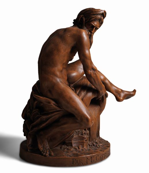 Il Fiume. Plasticatore del XIX-XX secolo. Da un modello di Jean-Jaques Caffieri (1725-1792)  - Asta Scultura - Associazione Nazionale - Case d'Asta italiane