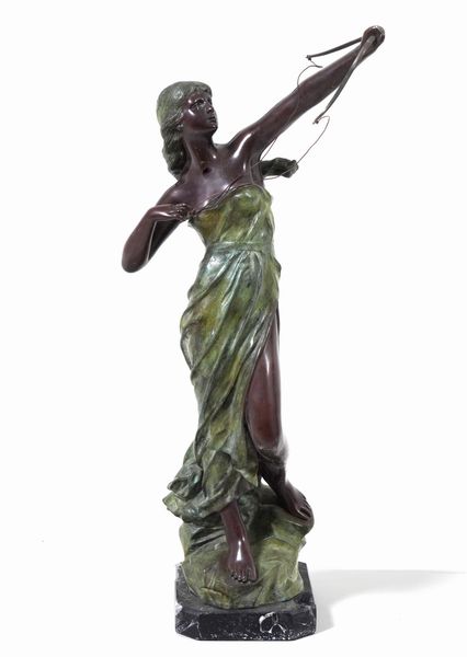 Fanciulla con arco. Art nouveau del XX secolo  - Asta Scultura - Associazione Nazionale - Case d'Asta italiane