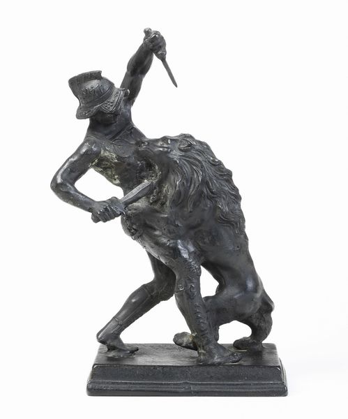 Fonditore francese del XIX secolo Gladiatore con leone  - Asta Scultura - Associazione Nazionale - Case d'Asta italiane