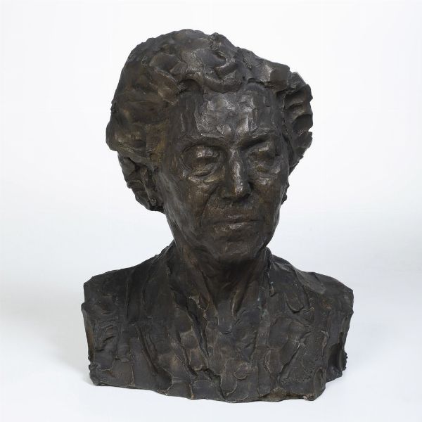 Silvio Monfrini : Busto femminile  - Asta Scultura - Associazione Nazionale - Case d'Asta italiane