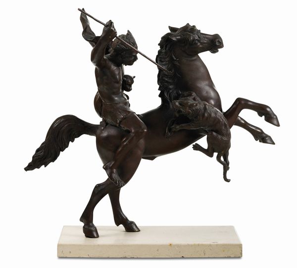 Fonditore del XIX-XX secolo Indiano a cavallo  - Asta Scultura - Associazione Nazionale - Case d'Asta italiane