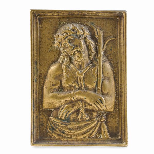 Ecce Homo. Fonditore spagnolo, probabile XVII secolo  - Asta Scultura - Associazione Nazionale - Case d'Asta italiane