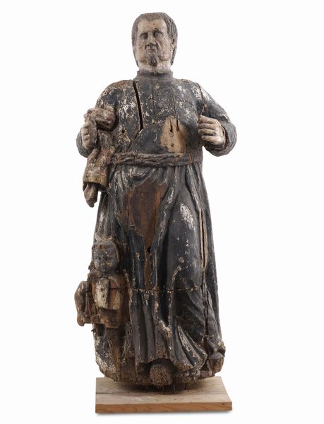 Santo. Scultore del XVII secolo  - Asta Scultura - Associazione Nazionale - Case d'Asta italiane