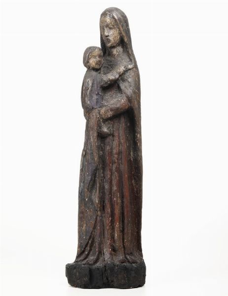 Madonna con Bambino. Probabile XIX secolo  - Asta Scultura - Associazione Nazionale - Case d'Asta italiane