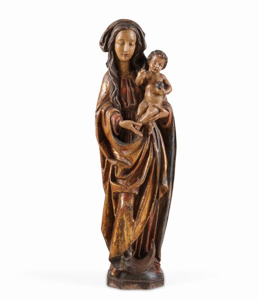 Madonna con Bambino. Probabile XIX secolo  - Asta Scultura - Associazione Nazionale - Case d'Asta italiane