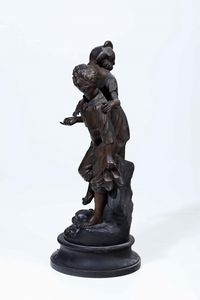 Da modello di Ren Charles Mass (1855-1913). Fonditore del XX secolo Il passaggio del guado  - Asta Scultura - Associazione Nazionale - Case d'Asta italiane