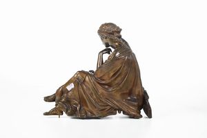 Scultura femminile in bronzo da modello antico. XIX-XX secolo  - Asta Scultura - Associazione Nazionale - Case d'Asta italiane