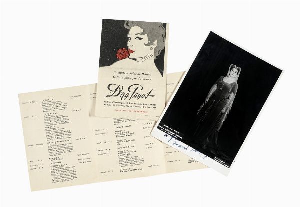 MARIA CALLAS : Ritratto fotografico con dedica e firma autografa.  - Asta Libri, autografi e manoscritti - Associazione Nazionale - Case d'Asta italiane