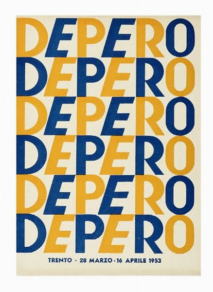 FORTUNATO DEPERO : 94a mostra Depero. Trento 28 marzo-16 aprile 1953.  - Asta Libri, autografi e manoscritti - Associazione Nazionale - Case d'Asta italiane