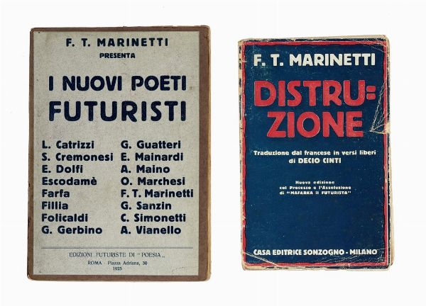 Filippo Tommaso Marinetti : I nuovi poeti futuristi.  - Asta Libri, autografi e manoscritti - Associazione Nazionale - Case d'Asta italiane