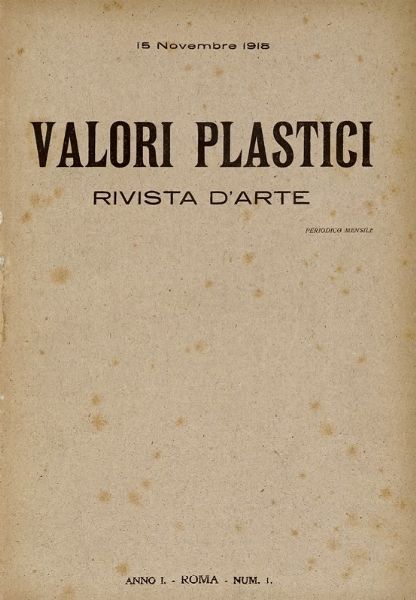 Valori plastici.  - Asta Libri, autografi e manoscritti - Associazione Nazionale - Case d'Asta italiane