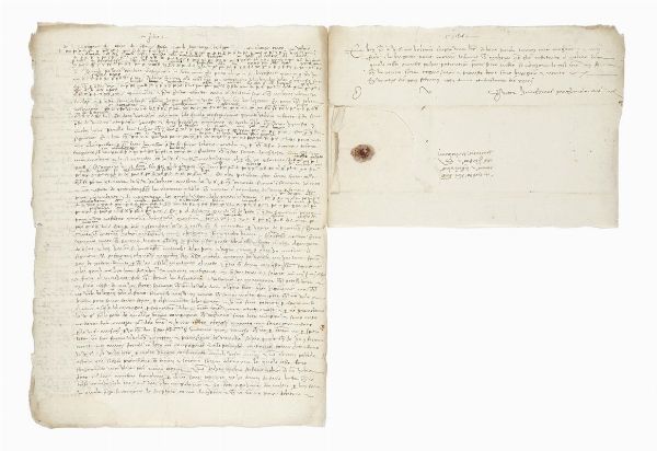 Lettera in parte cifrata a firma di Heinrighinus Panigarola inviata ai Capitani della citt di Milano.  - Asta Libri, autografi e manoscritti - Associazione Nazionale - Case d'Asta italiane