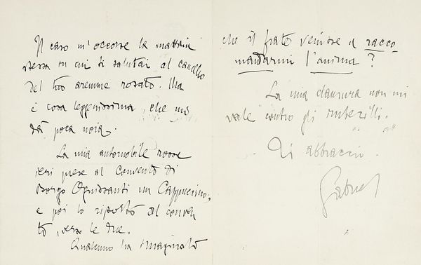 Gabriele D'Annunzio : Lettera autografa firmata.  - Asta Libri, autografi e manoscritti - Associazione Nazionale - Case d'Asta italiane