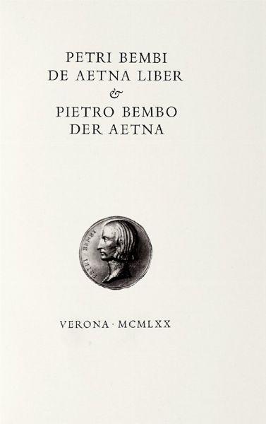 PIETRO BEMBO : De Aetna Liber et Pietro Bembo Der Aetna.  - Asta Libri, autografi e manoscritti - Associazione Nazionale - Case d'Asta italiane