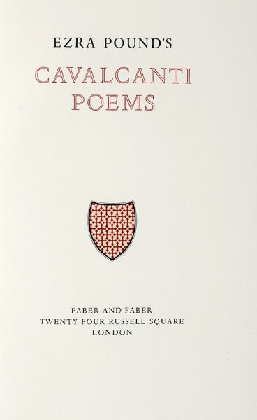 Ezra Pound : Cavalcanti Poems.  - Asta Libri, autografi e manoscritti - Associazione Nazionale - Case d'Asta italiane