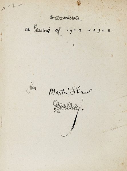 MARTIN SHAW : Souvenir. Acis and Galatea. Masque of Love as Produced at the Great Queen Street Theatre, March 10th 1902.  - Asta Libri, autografi e manoscritti - Associazione Nazionale - Case d'Asta italiane