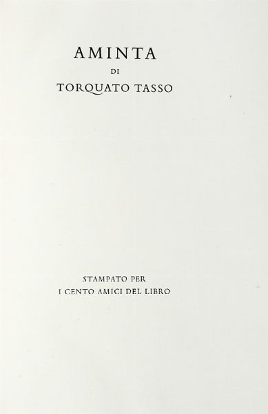 Torquato Tasso : Aminta.  - Asta Libri, autografi e manoscritti - Associazione Nazionale - Case d'Asta italiane