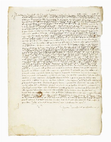 Lettera in parte cifrata a firma di Heinrighinus Panigarola.  - Asta Libri, autografi e manoscritti - Associazione Nazionale - Case d'Asta italiane