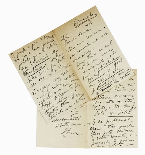 ELEONORA DUSE : 4 lettere autografe inviate all'amica Gertrude von Huegelal.  - Asta Libri, autografi e manoscritti - Associazione Nazionale - Case d'Asta italiane