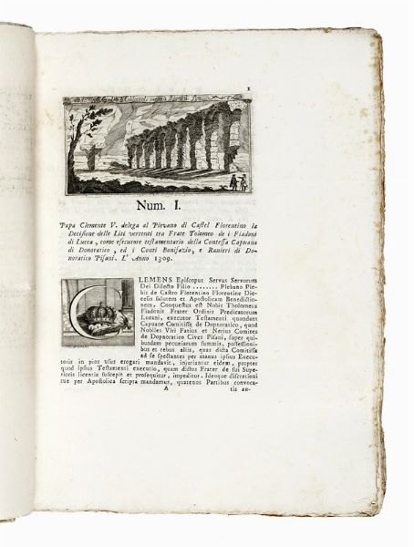 FLAMINIO DAL BORGO : Dissertazioni sopra l'istoria pisana [...]. Tomo I. Parte I (-II).  - Asta Libri, autografi e manoscritti - Associazione Nazionale - Case d'Asta italiane