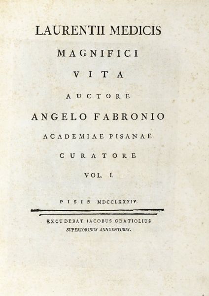 GIOVANNI BATTISTA STROZZI : Importante lotto di 9 opere sulla casata dei Medici.  - Asta Libri, autografi e manoscritti - Associazione Nazionale - Case d'Asta italiane