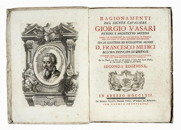 Giorgio Vasari : Ragionamenti, sopra le invenzioni da lui dipinte in Firenze nel Palazzo di Loro Altezze...  - Asta Libri, autografi e manoscritti - Associazione Nazionale - Case d'Asta italiane