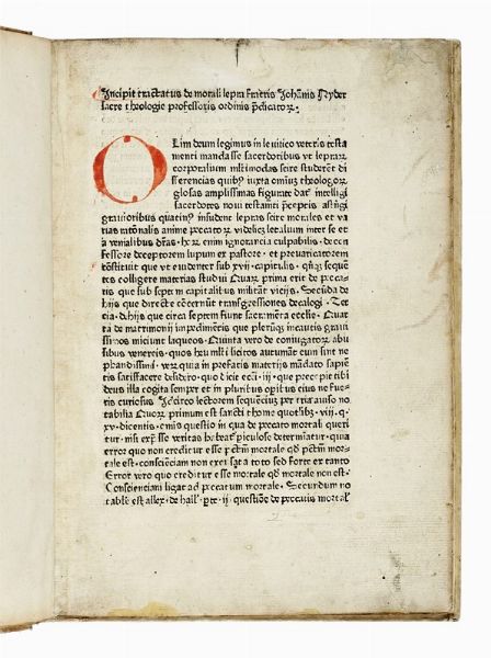 JOHANNES NIDER : Incipit tractatus de morali lepra...  - Asta Libri, autografi e manoscritti - Associazione Nazionale - Case d'Asta italiane