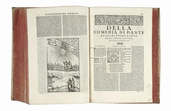 DANTE ALIGHIERI : Dante con l'espositioni di Christoforo Landino et d'Alessandro Vellutello. Sopra la sua Comedia dell'Inferno, del Purgatorio, & del Paradiso.  - Asta Libri, autografi e manoscritti - Associazione Nazionale - Case d'Asta italiane