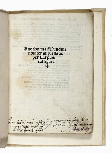 JACOPO BERENGARIO : Anatomia Carpi. Isagoge breves perlucide ac uberime, in anatomiam humani corporis...  - Asta Libri, autografi e manoscritti - Associazione Nazionale - Case d'Asta italiane