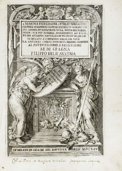 ANTONIO CAMPO : Cremona fedelissima citta et nobilissima colonia de Romani rappresentata in disegno col suo contato.  - Asta Libri, autografi e manoscritti - Associazione Nazionale - Case d'Asta italiane