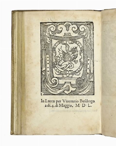 BARTOLOMEO CAVALCANTI : Giuditio sopra la Tragedia di Canace & Macareo con molte utili considerationi circa l'arte tragica...  - Asta Libri, autografi e manoscritti - Associazione Nazionale - Case d'Asta italiane